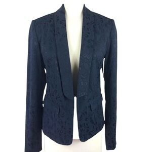 Love 21 Navy Blue Jacquard Career Jacket, XS